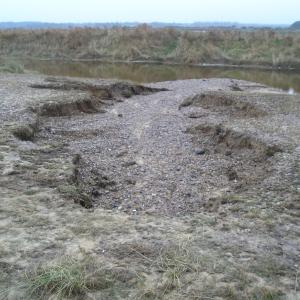 Sea water breaking through